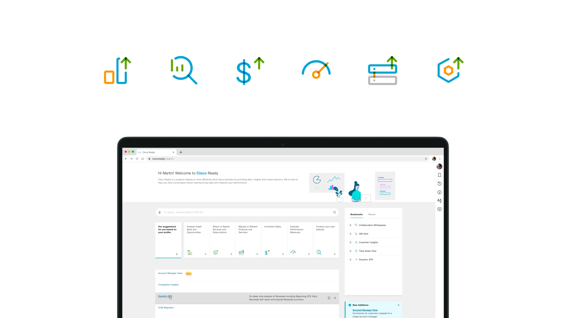 Redesigned Cisco Ready dashboard and navigation system.