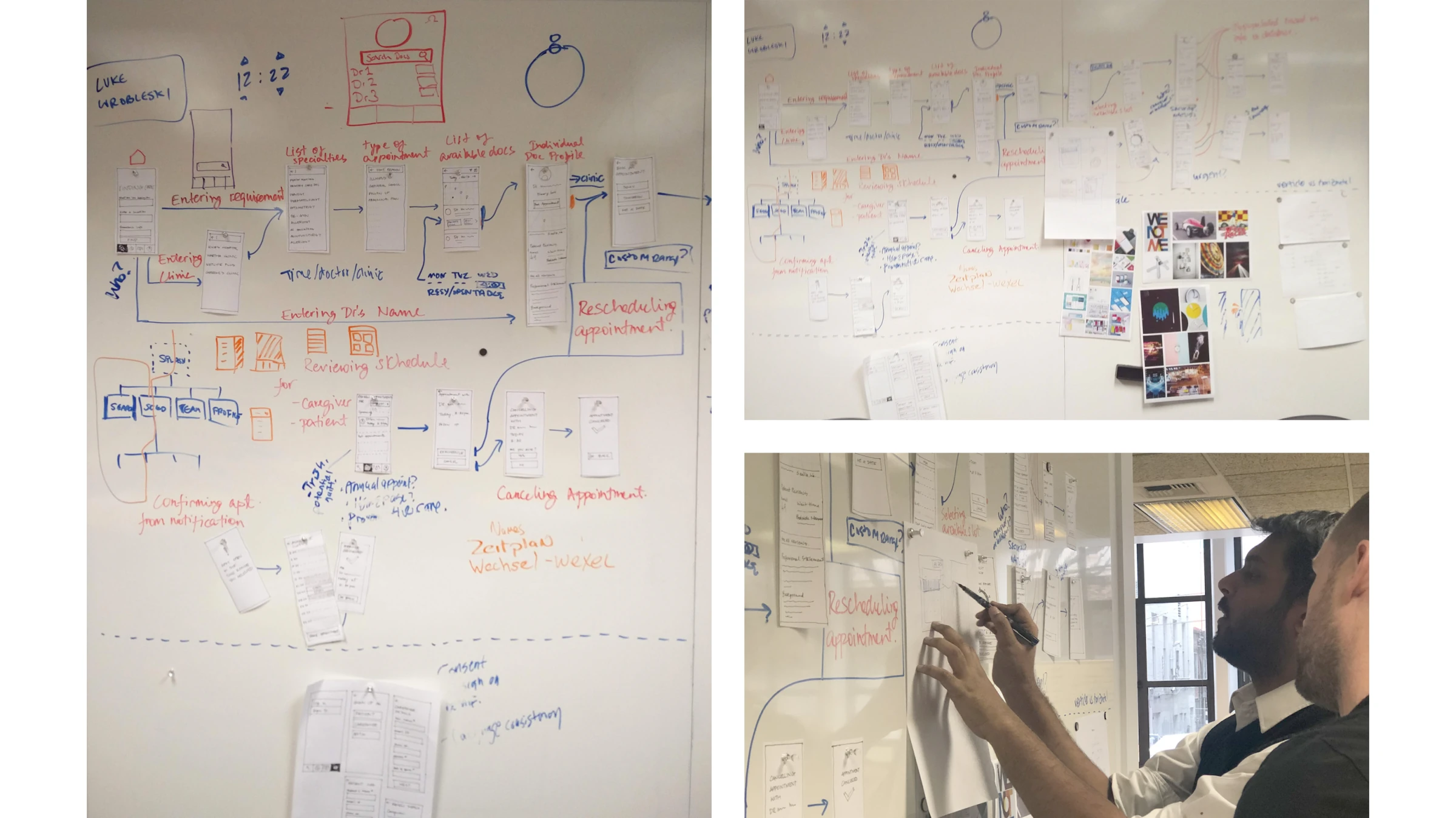 Workshop mapping the appointment-booking experience.