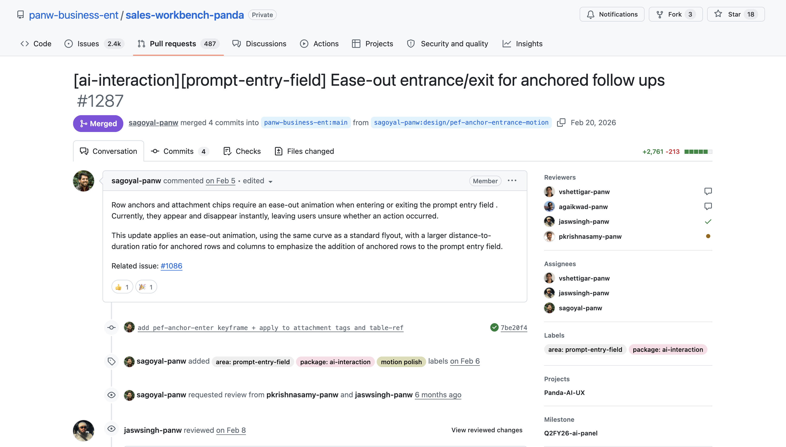 Merged production code contribution